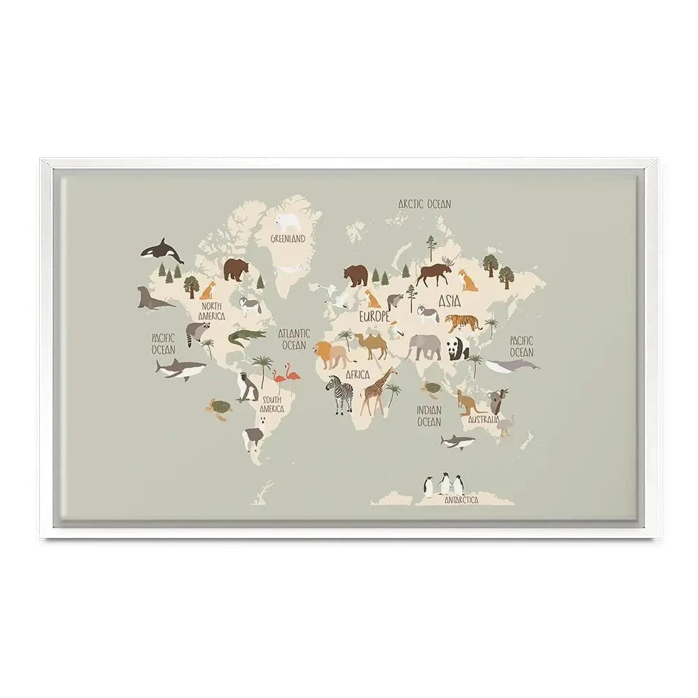 Nursery World Map Canvas Print Nursery World Map Canvas Print wall art product Treechild