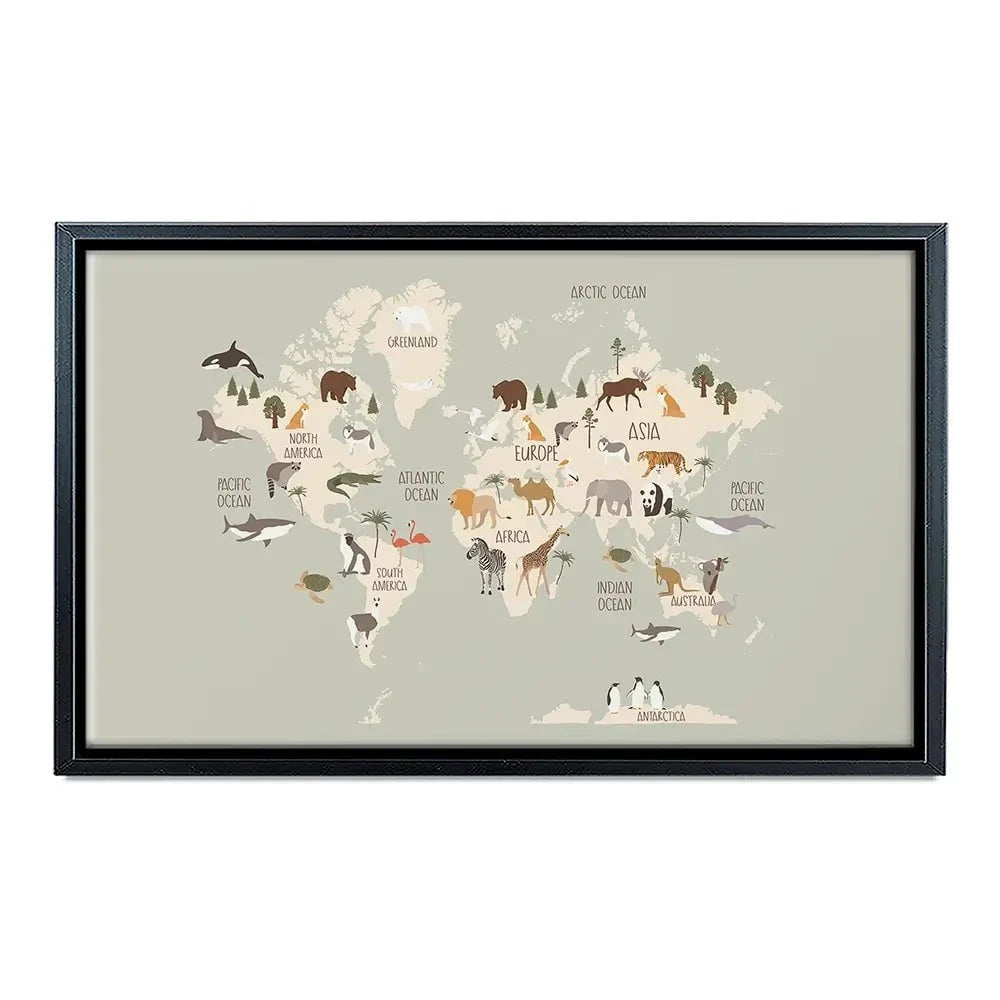 Nursery World Map Canvas Print Nursery World Map Canvas Print wall art product Treechild