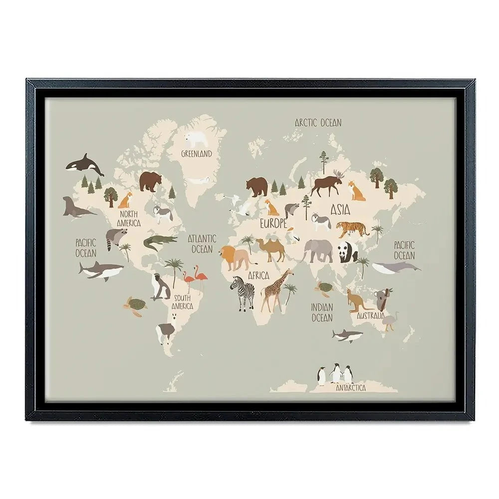 Nursery World Map Canvas Print Nursery World Map Canvas Print wall art product Treechild