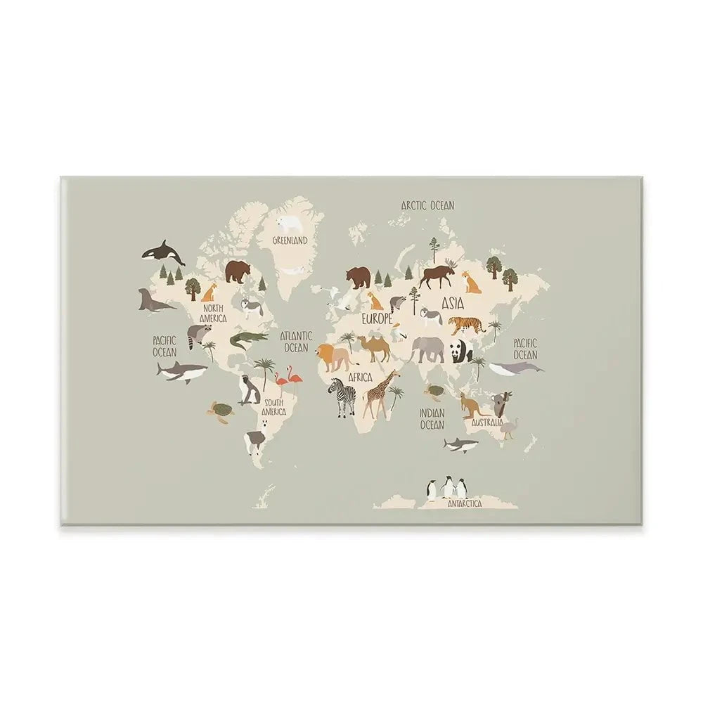 Nursery World Map Canvas Print Nursery World Map Canvas Print wall art product Treechild