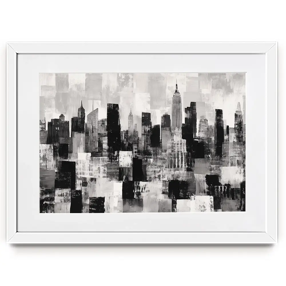 NYC Collage Framed Art Print NYC Collage Framed Art Print wall art product Chromatic Storm Studio