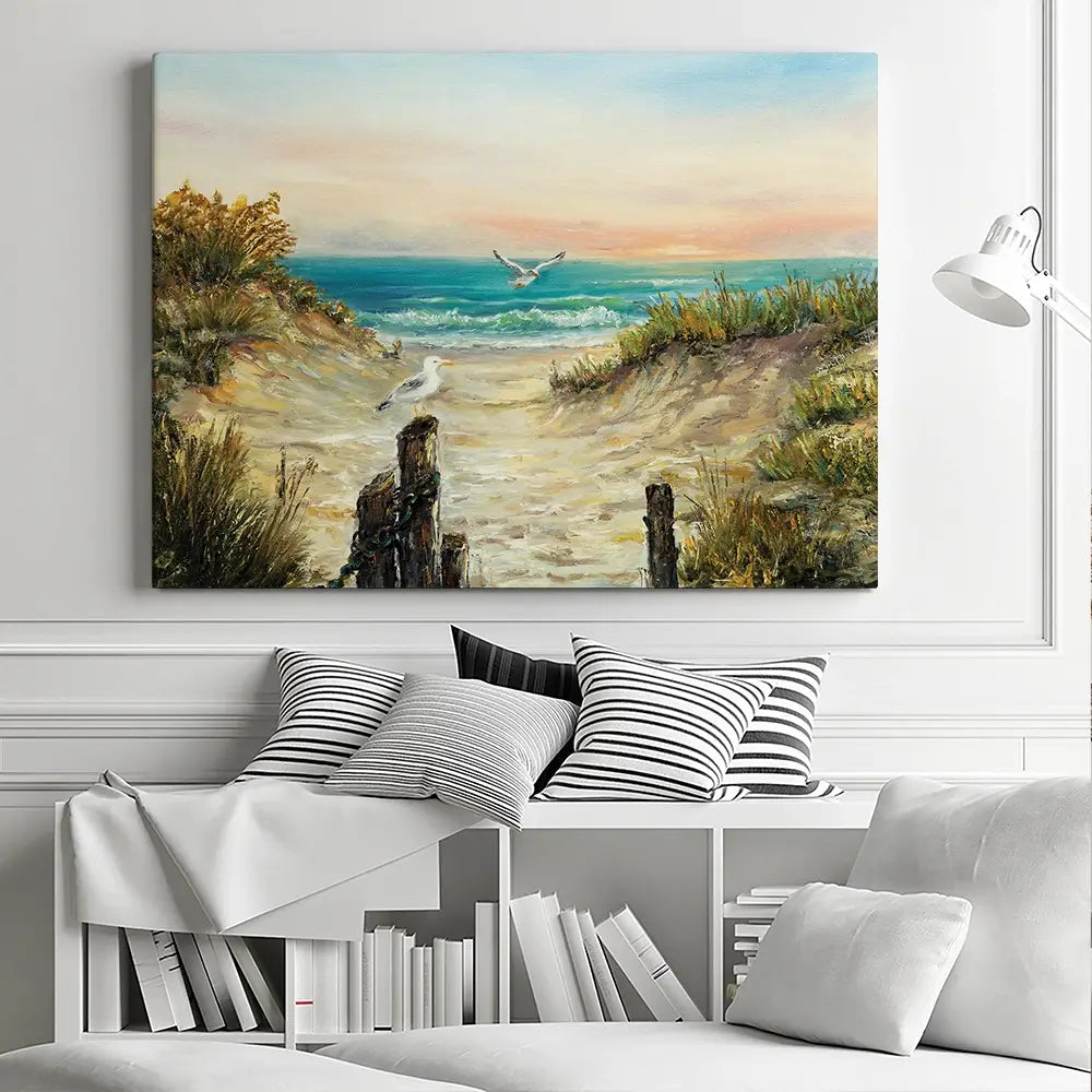 Ocean Beach Dunes Canvas Print Ocean Beach Dunes Canvas Print wall art product Boyan Dimitrov / Shutterstock