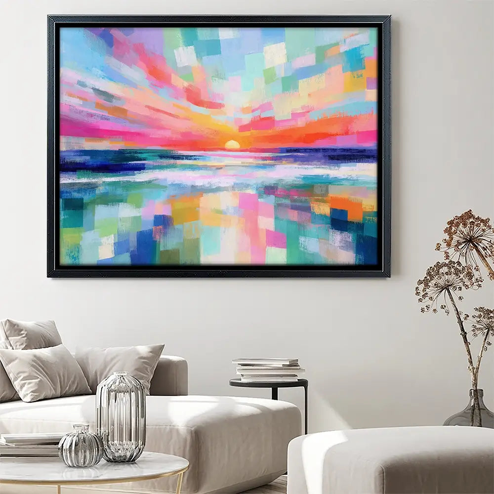 Ocean Sunset Mosaic Canvas Print Ocean Sunset Mosaic Canvas Print wall art product Chromatic Storm Studio