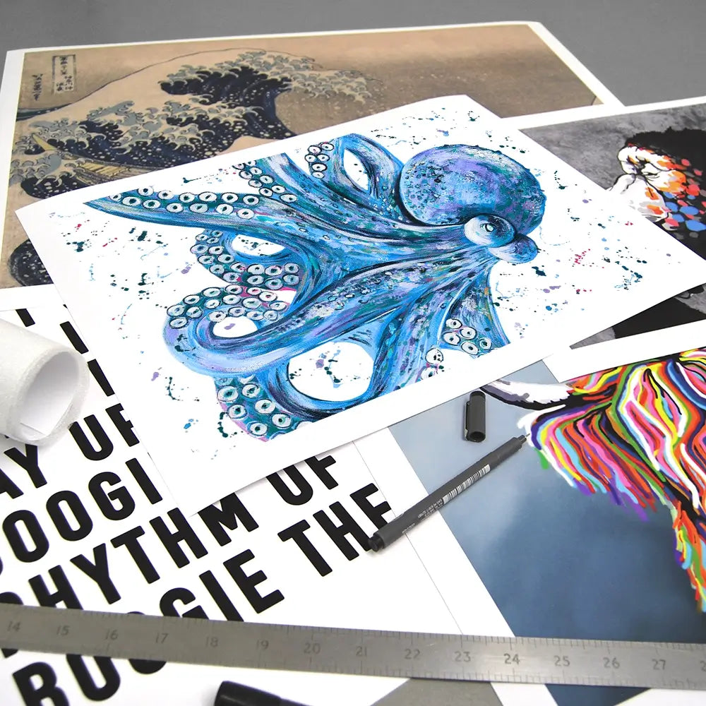 Octopus Splash Art Print Octopus Splash Art Print wall art product Emma LC Art