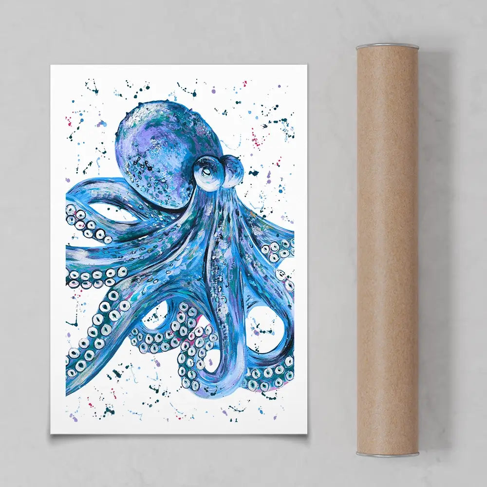 Octopus Splash Art Print Octopus Splash Art Print wall art product Emma LC Art
