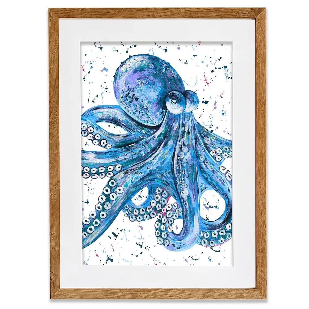 Octopus Splash Framed Art Print Octopus Splash Framed Art Print wall art product Emma LC Art