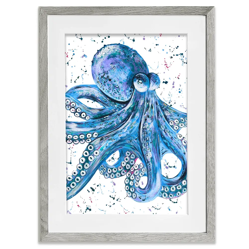 Octopus Splash Framed Art Print Octopus Splash Framed Art Print wall art product Emma LC Art