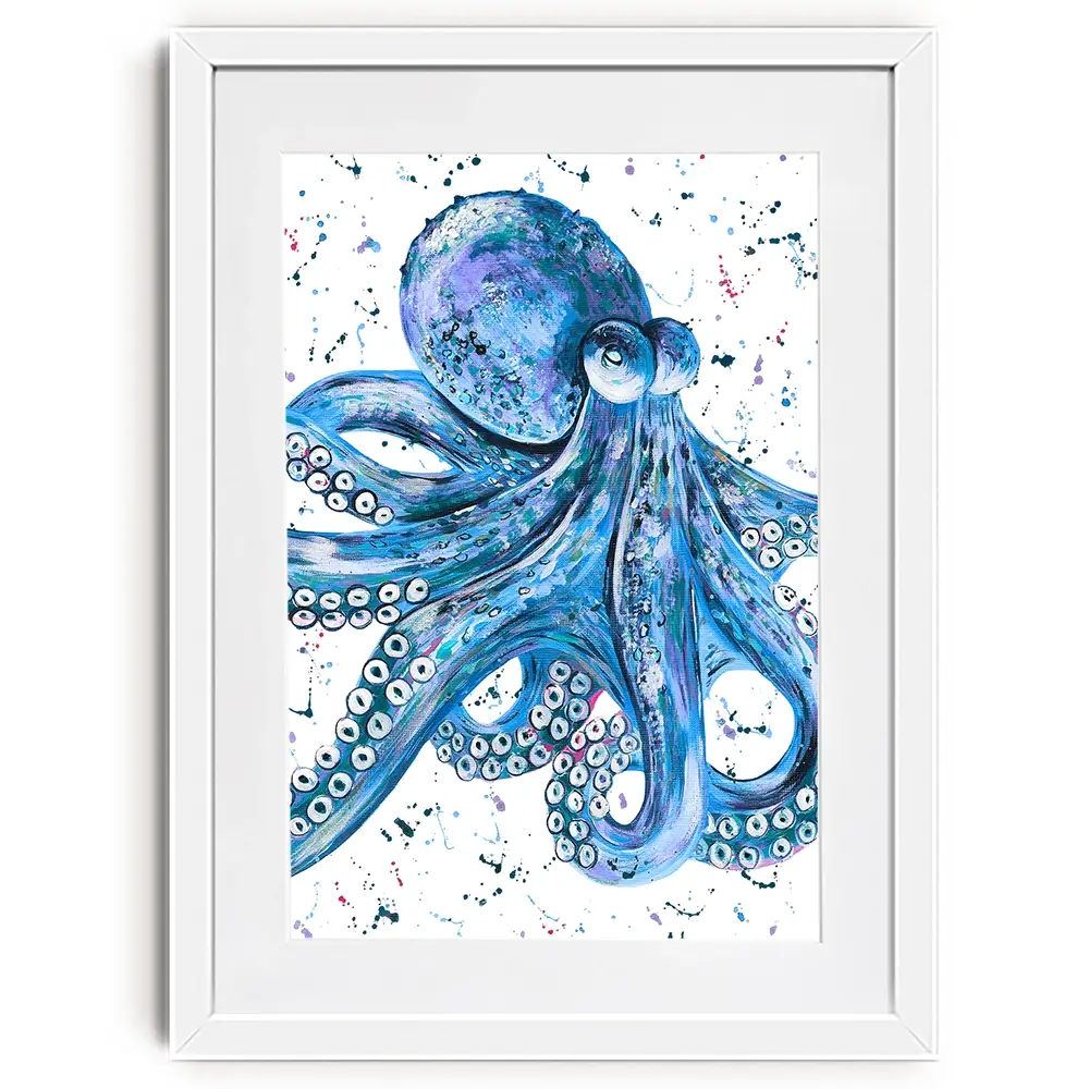 Octopus Splash Framed Art Print Octopus Splash Framed Art Print wall art product Emma LC Art