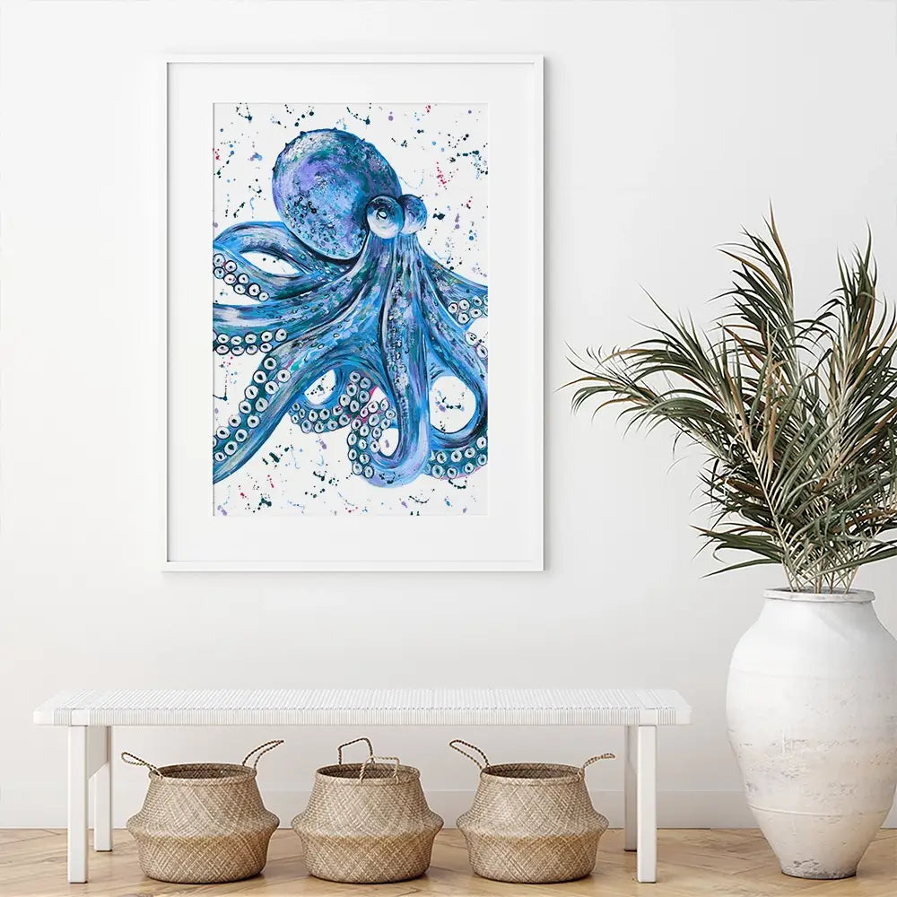 Octopus Splash Framed Art Print Octopus Splash Framed Art Print wall art product Emma LC Art