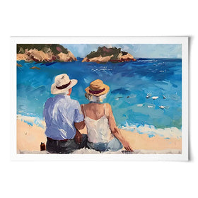 Old Couple At The Beach Art Print Old Couple At The Beach Art Print wall art product Elena Avanesova