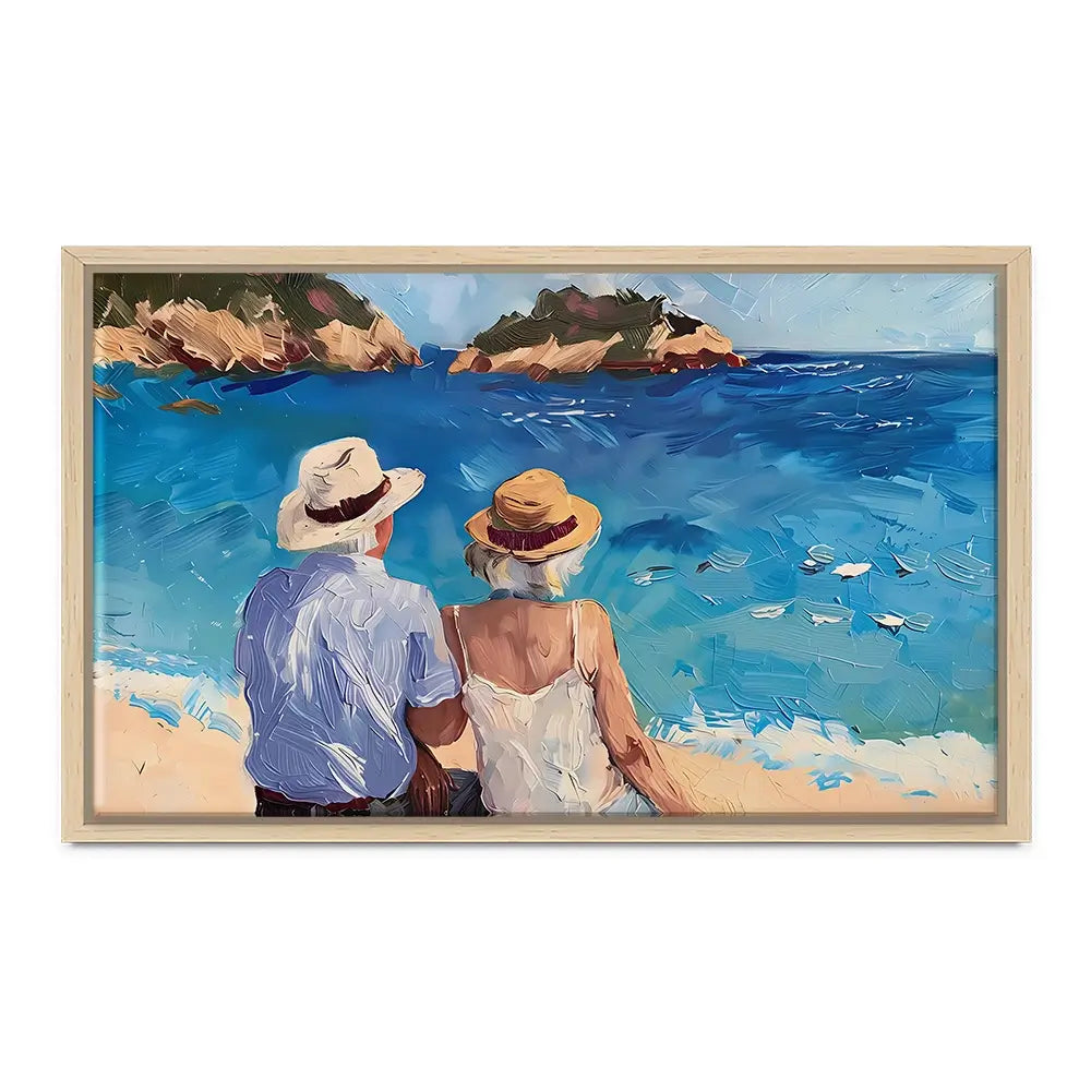 Old Couple At The Beach Canvas Print Old Couple At The Beach Canvas Print wall art product Elena Avanesova