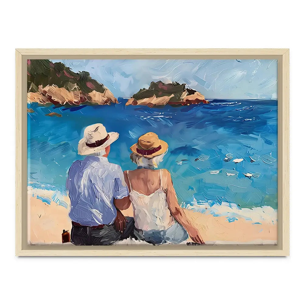 Old Couple At The Beach Canvas Print Old Couple At The Beach Canvas Print wall art product Elena Avanesova
