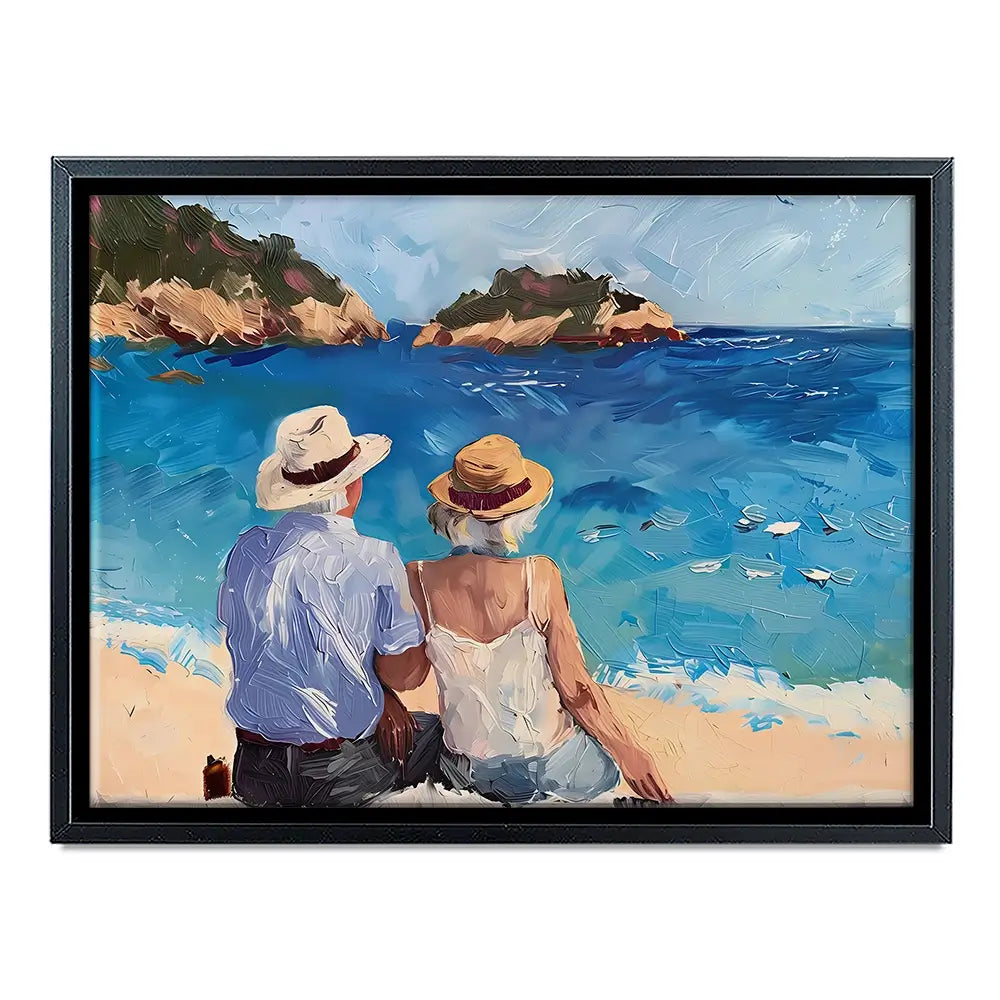 Old Couple At The Beach Canvas Print Old Couple At The Beach Canvas Print wall art product Elena Avanesova