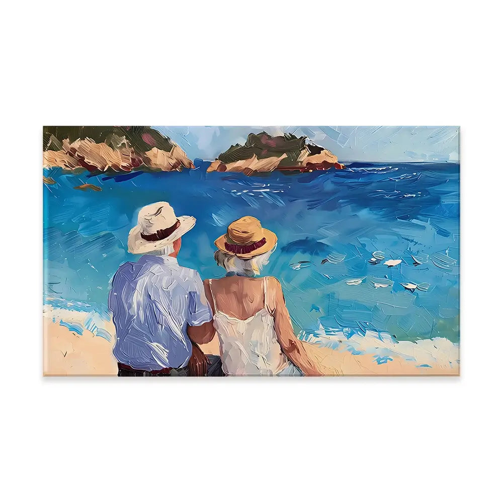 Old Couple At The Beach Canvas Print Old Couple At The Beach Canvas Print wall art product Elena Avanesova