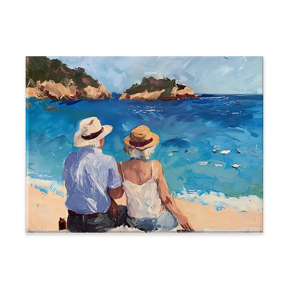 Old Couple At The Beach Canvas Print Old Couple At The Beach Canvas Print wall art product Elena Avanesova