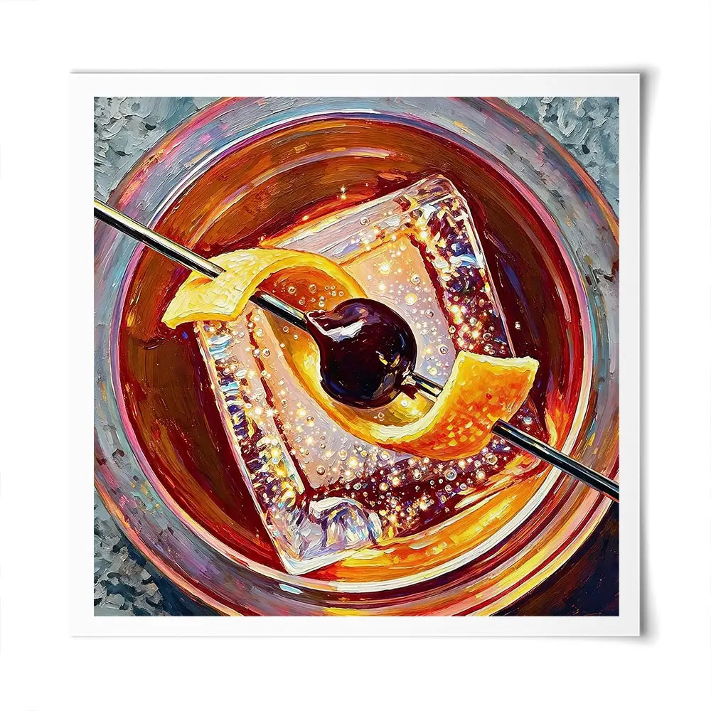 Old Fashioned Cocktail Square Art Print Old Fashioned Cocktail Square Art Print wall art product David Alexander Elder
