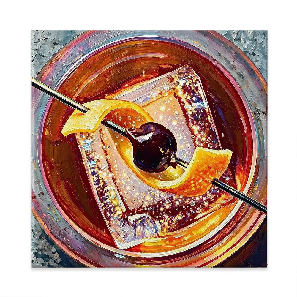 Old Fashioned Cocktail Square Canvas Print Old Fashioned Cocktail Square Canvas Print wall art product David Alexander Elder