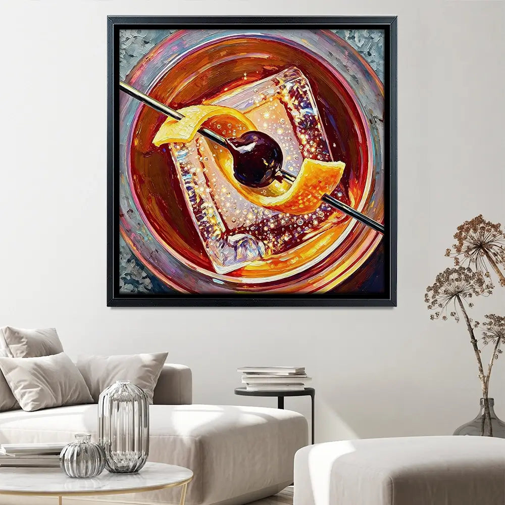 Old Fashioned Cocktail Square Canvas Print Old Fashioned Cocktail Square Canvas Print wall art product David Alexander Elder