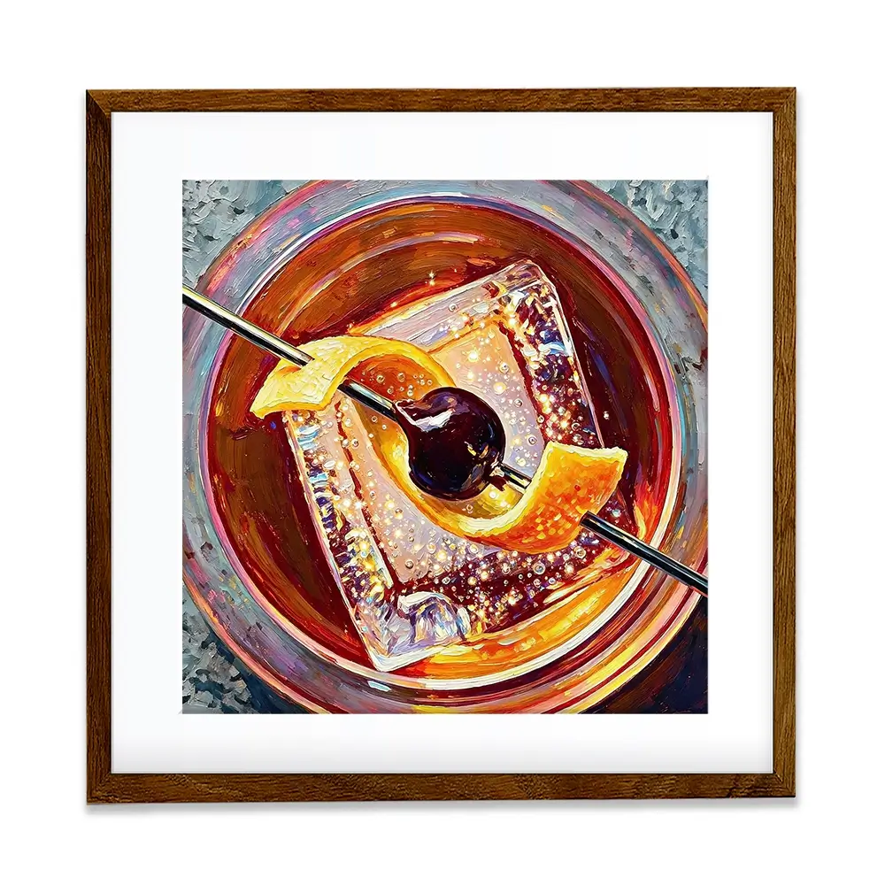 Old Fashioned Cocktail Square Framed Art Print Old Fashioned Cocktail Square Framed Art Print wall art product David Alexander Elder