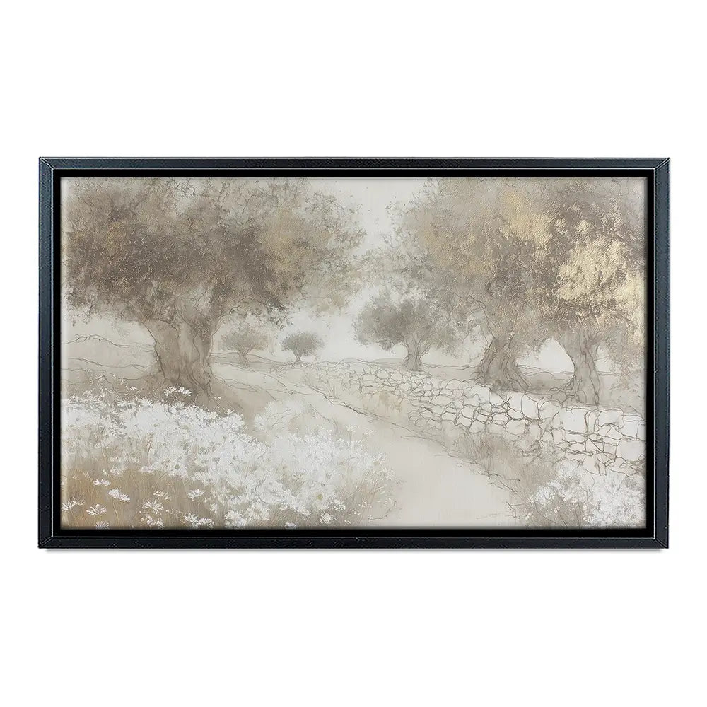 Olive Path With Stones Canvas Print Olive Path With Stones Canvas Print wall art product Chromatic Storm Studio