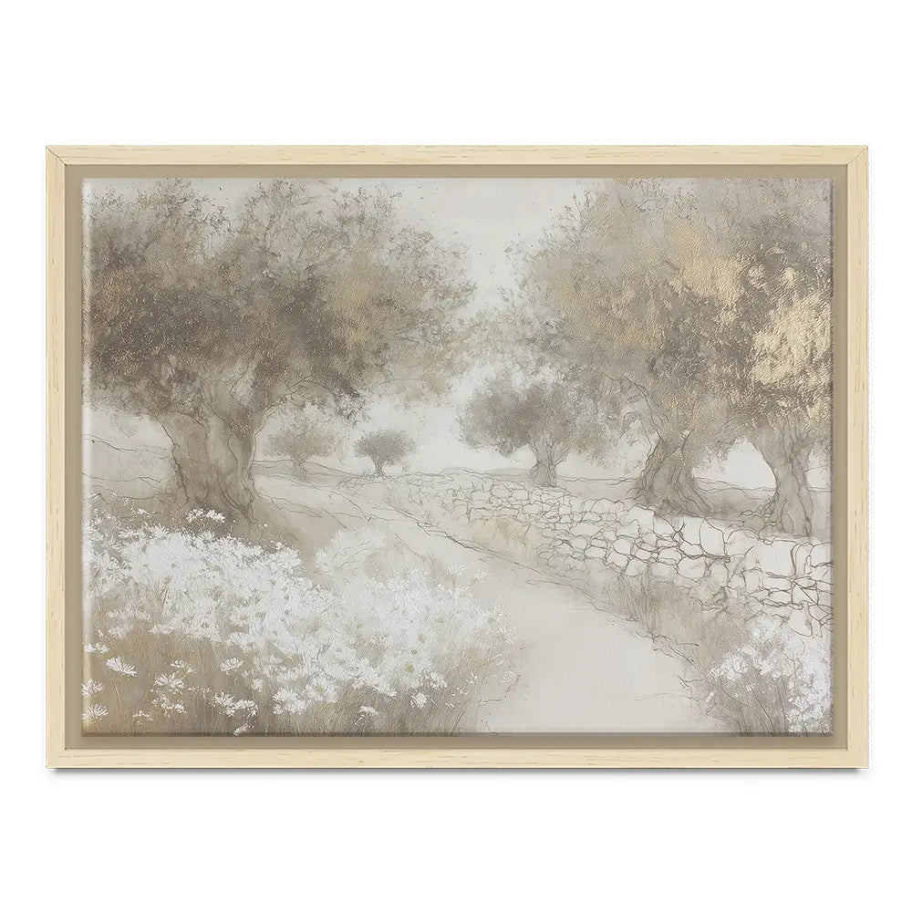 Olive Path With Stones Canvas Print Olive Path With Stones Canvas Print wall art product Chromatic Storm Studio