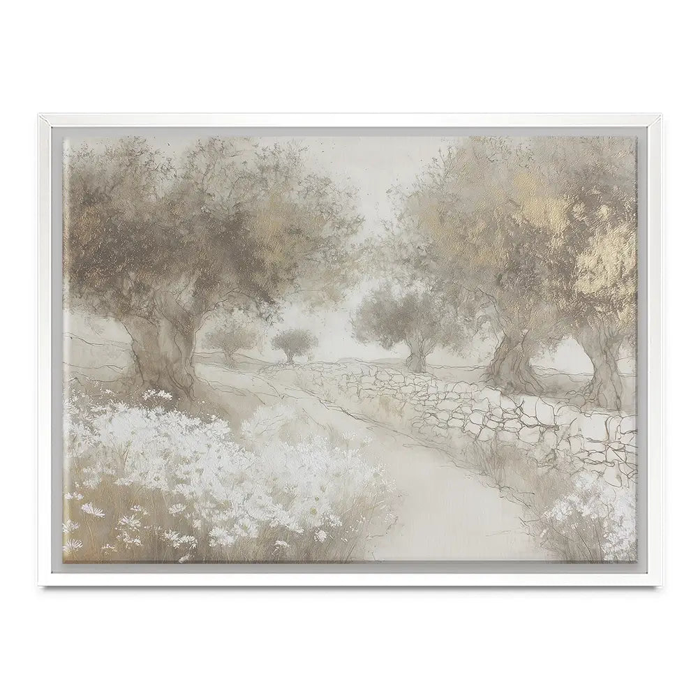 Olive Path With Stones Canvas Print Olive Path With Stones Canvas Print wall art product Chromatic Storm Studio