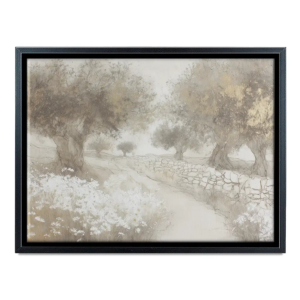 Olive Path With Stones Canvas Print Olive Path With Stones Canvas Print wall art product Chromatic Storm Studio