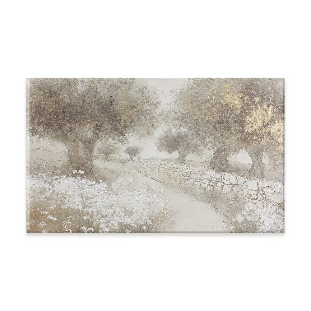 Olive Path With Stones Canvas Print Olive Path With Stones Canvas Print wall art product Chromatic Storm Studio