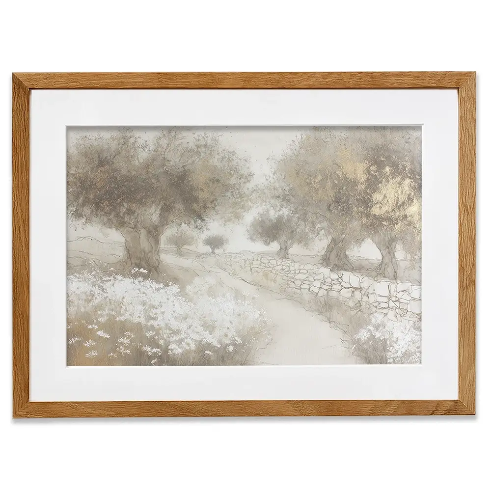 Olive Path With Stones Framed Art Print Olive Path With Stones Framed Art Print wall art product Chromatic Storm Studio