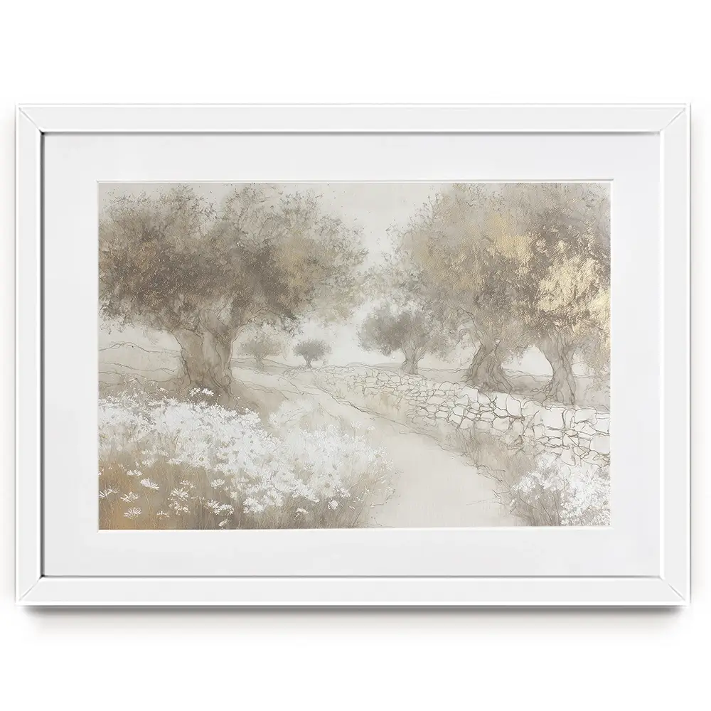 Olive Path With Stones Framed Art Print Olive Path With Stones Framed Art Print wall art product Chromatic Storm Studio