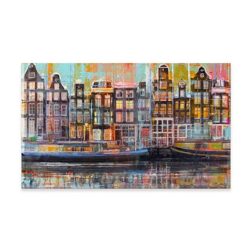 On The Amsterdam Canals Canvas Print On The Amsterdam Canals Canvas Print wall art product Studio Paint-Ing