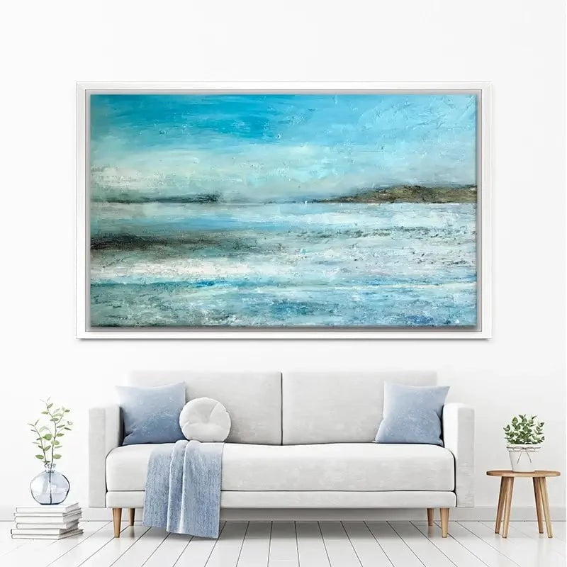 One Sail In A Large Blue Canvas Print One Sail In A Large Blue Canvas Print wall art product Craig Askew