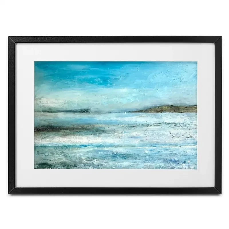 One Sail In A Large Blue Framed Art Print One Sail In A Large Blue Framed Art Print wall art product Craig Askew