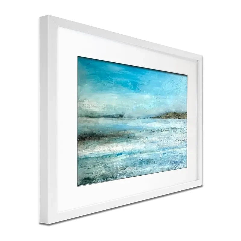 One Sail In A Large Blue Framed Art Print One Sail In A Large Blue Framed Art Print wall art product Craig Askew