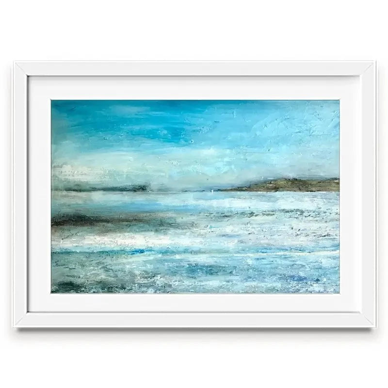 One Sail In A Large Blue Framed Art Print One Sail In A Large Blue Framed Art Print wall art product Craig Askew