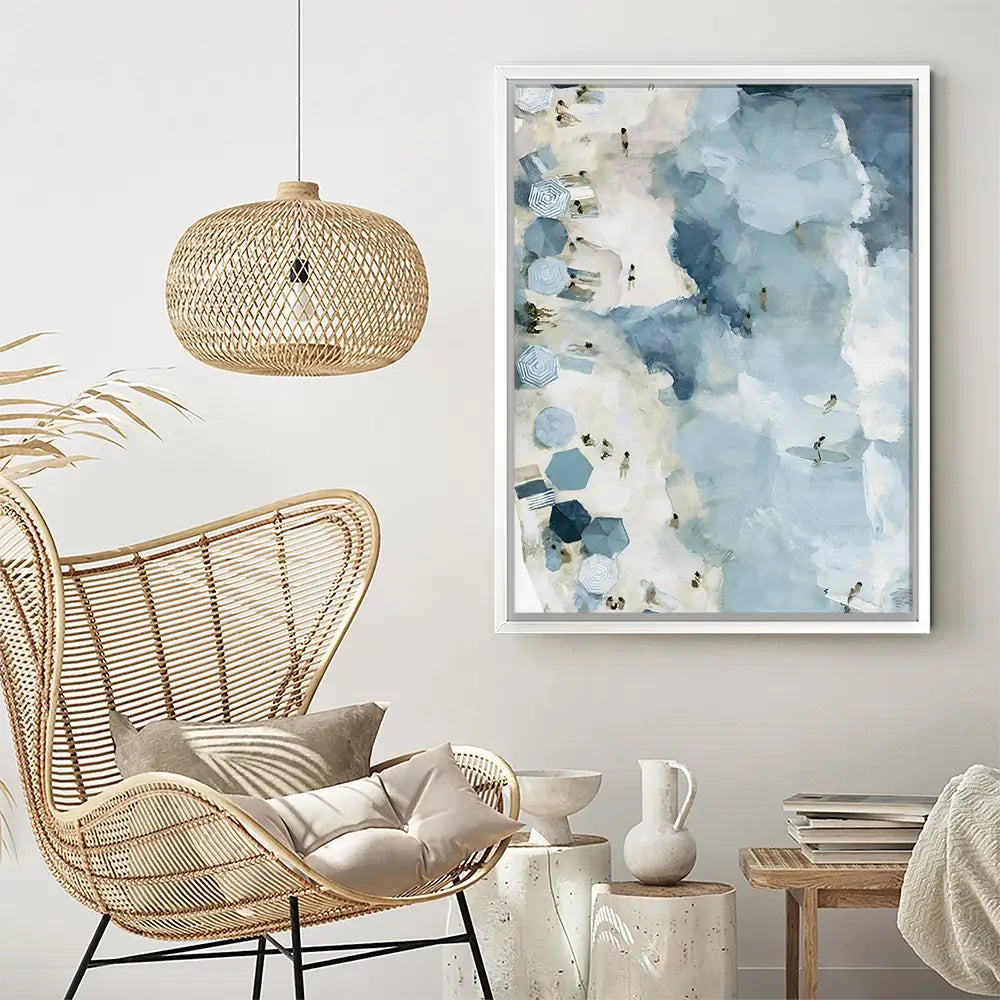 Open Beach Umbrella View Canvas Print Open Beach Umbrella View Canvas Print wall art product Chromatic Storm Studio