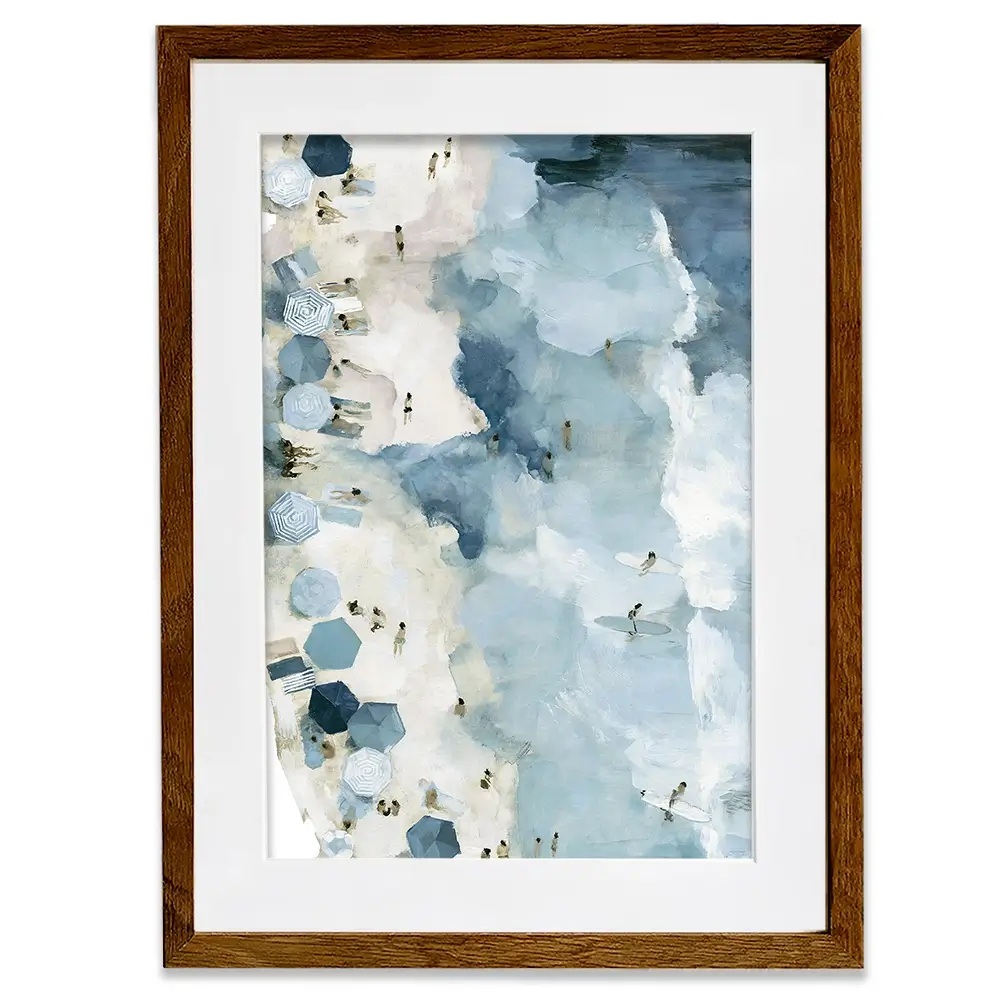 Open Beach Umbrella View Framed Art Print Open Beach Umbrella View Framed Art Print wall art product Chromatic Storm Studio