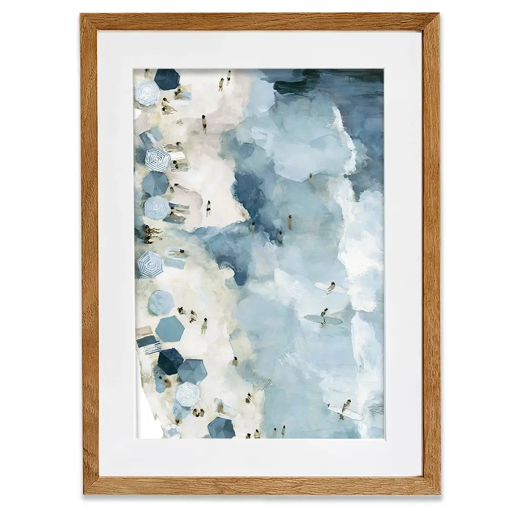 Open Beach Umbrella View Framed Art Print Open Beach Umbrella View Framed Art Print wall art product Chromatic Storm Studio
