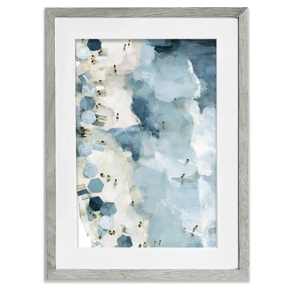 Open Beach Umbrella View Framed Art Print Open Beach Umbrella View Framed Art Print wall art product Chromatic Storm Studio
