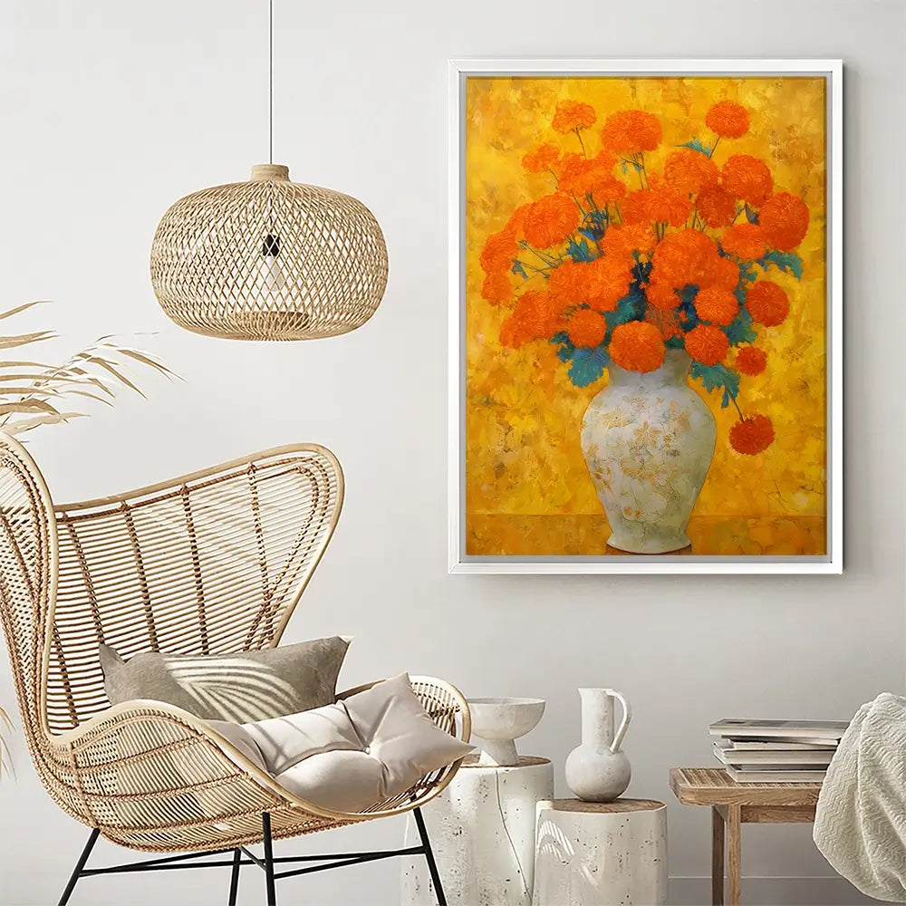 Orange Burst Canvas Print Orange Burst Canvas Print wall art product IAmHomeStudio