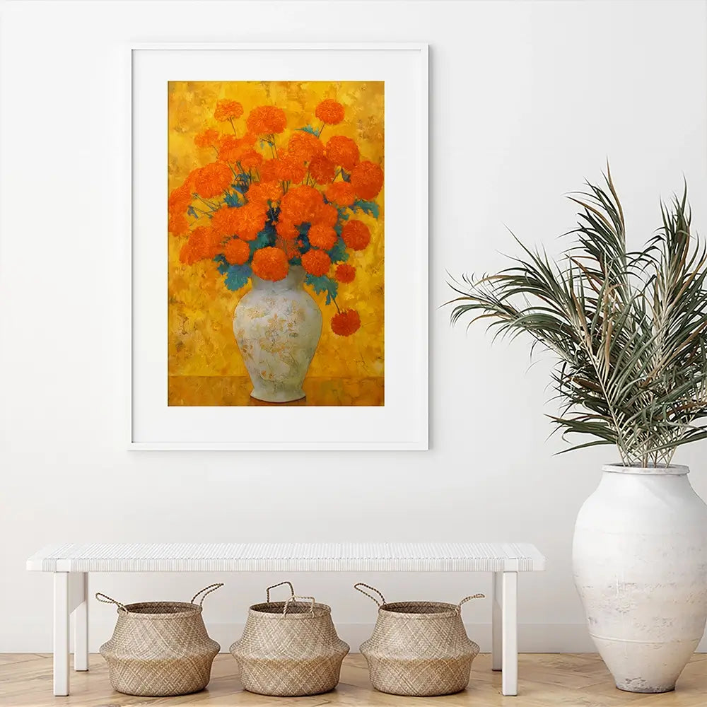 Orange Burst Framed Art Print Orange Burst Framed Art Print wall art product IAmHomeStudio
