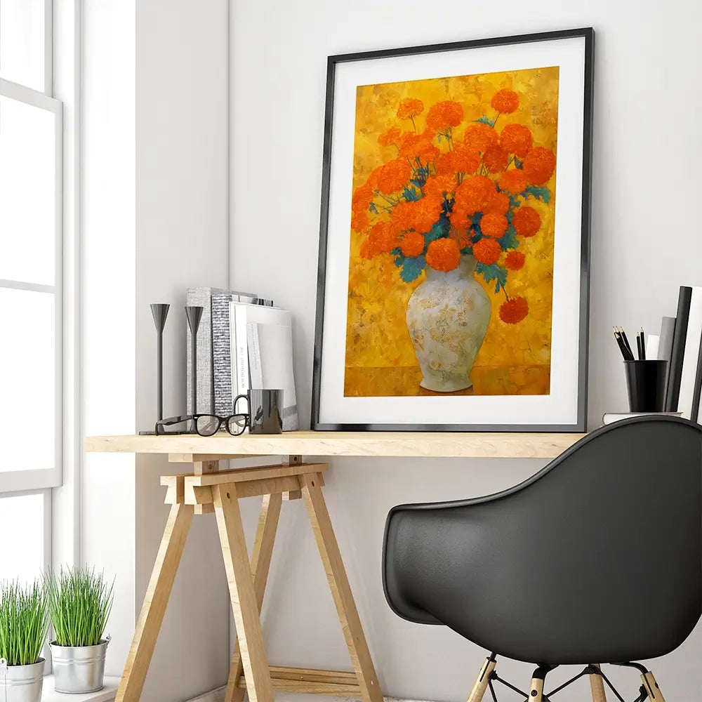 Orange Burst Framed Art Print Orange Burst Framed Art Print wall art product IAmHomeStudio