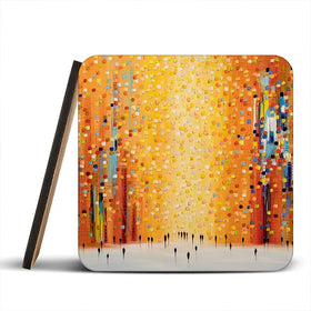 Orange Sunset Stroll Coaster Set Orange Sunset Stroll Coaster Set wall art product Ekaterina Ermilkina