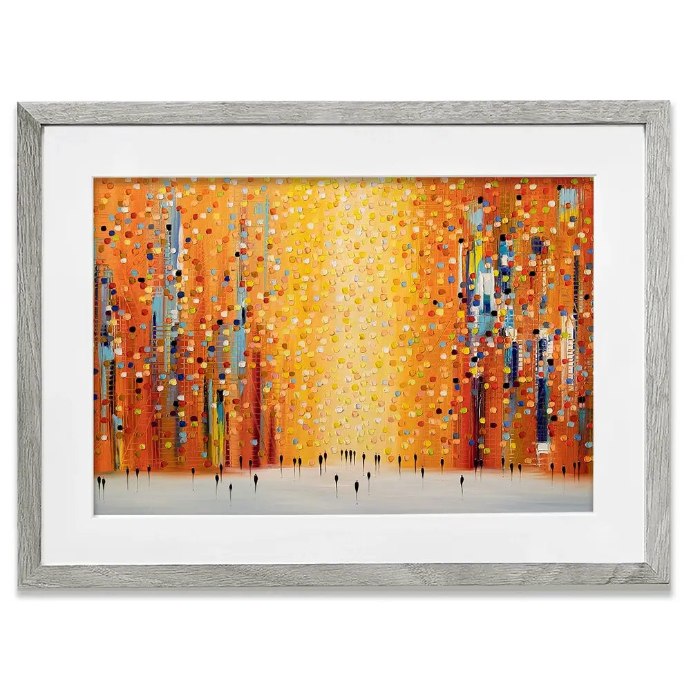 Orange Sunset Stroll Framed Art Print Orange Sunset Stroll Framed Art Print wall art product Ekaterina Ermilkina
