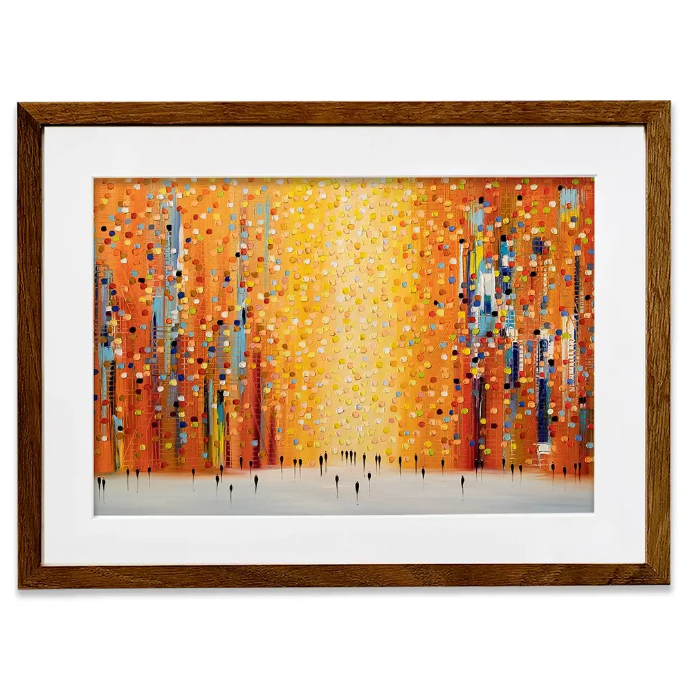 Orange Sunset Stroll Framed Art Print Orange Sunset Stroll Framed Art Print wall art product Ekaterina Ermilkina