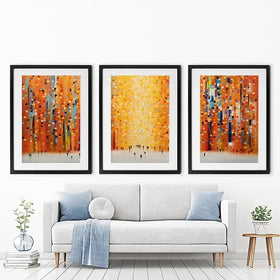 Orange Sunset Stroll Framed Art Print Trio Orange Sunset Stroll Framed Art Print Trio wall art product Ekaterina Ermilkina