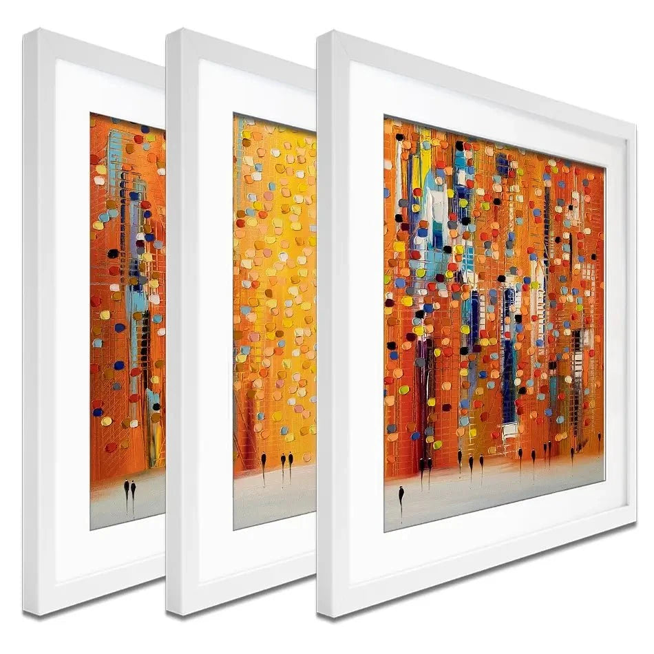 Orange Sunset Stroll Framed Art Print Trio Orange Sunset Stroll Framed Art Print Trio wall art product Ekaterina Ermilkina
