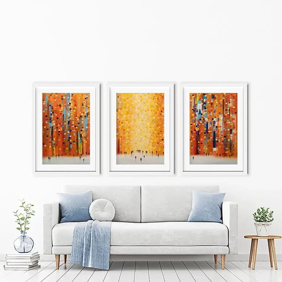 Orange Sunset Stroll Framed Art Print Trio Orange Sunset Stroll Framed Art Print Trio wall art product Ekaterina Ermilkina