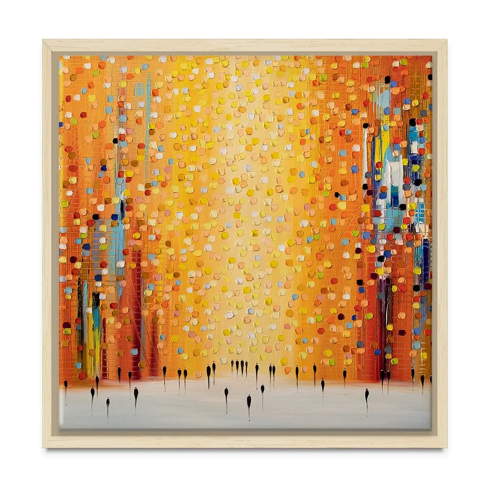 Orange Sunset Stroll Square Canvas Print Orange Sunset Stroll Square Canvas Print wall art product Ekaterina Ermilkina