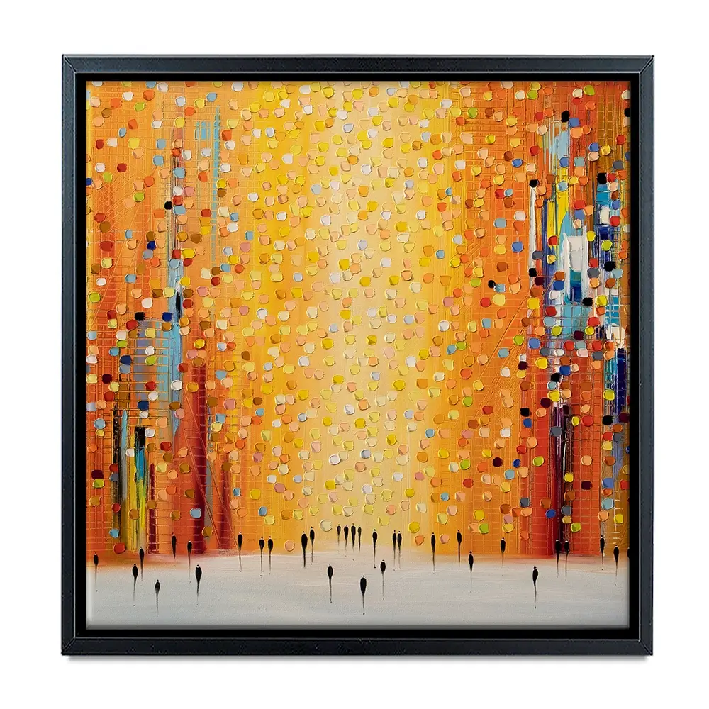 Orange Sunset Stroll Square Canvas Print Orange Sunset Stroll Square Canvas Print wall art product Ekaterina Ermilkina